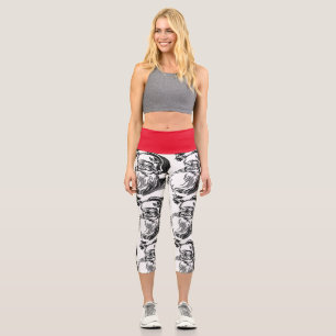 LEGGINGS CAPRI RETRO SANTA CLAUS CAPRI YOGA LEGINGS