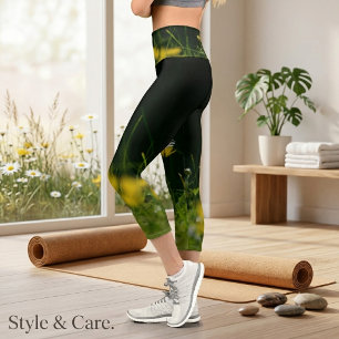 Leggings Capri Rêve de marguerite : Belle nature florale