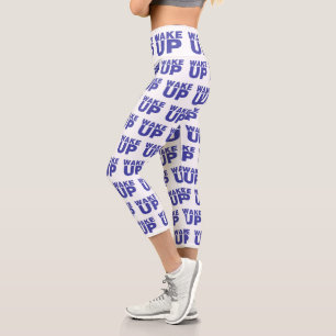 Leggings Capri Réveillez-vous Capris bleu haute taille