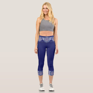 Leggings Capri Rosace bleue