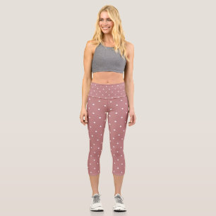Leggings Capri Rose antique et points blancs 2