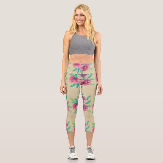 Leggings Capri Rose Cluster Medley
