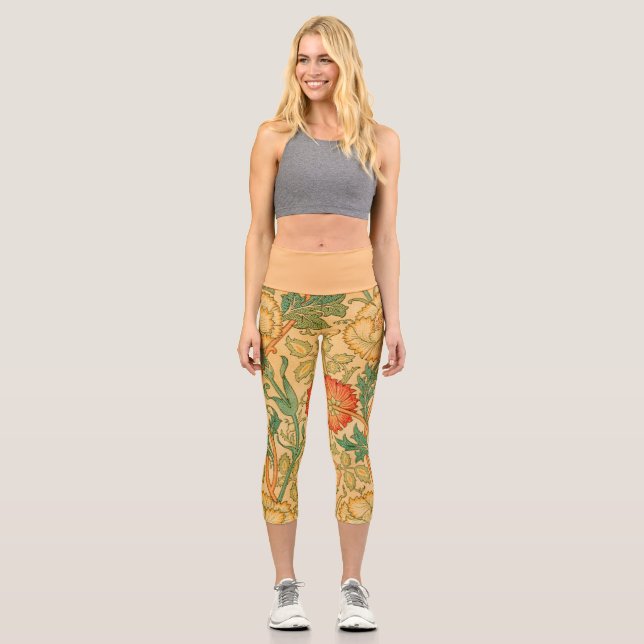 Leggings Capri Rose et Rose par William Morris  (Recto)