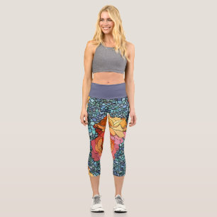 Leggings Capri Roses mosaïques