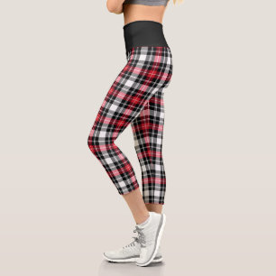 Leggings Capri Rouge blanc noir Plat