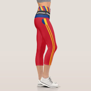 Leggings Capri Roumanie & Roumanie Drapeau mode, Fitness, Sports 