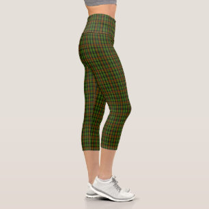 Leggings Capri Royal Black Watch Tartan Plaid Classic Blue