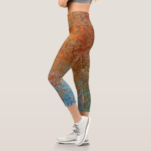 Leggings Capri Rusty, Verdigris, Grunge Steampunk