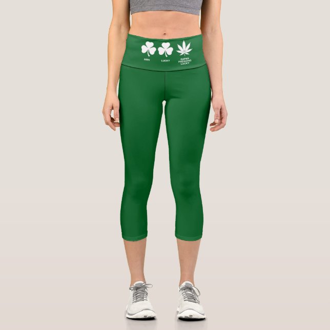 Leggings Capri Saint Patricks Funny Party pour les gars (Recto)
