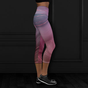 Leggings Capri Sangria Strata Moody Pink and Purple Luxe Agate