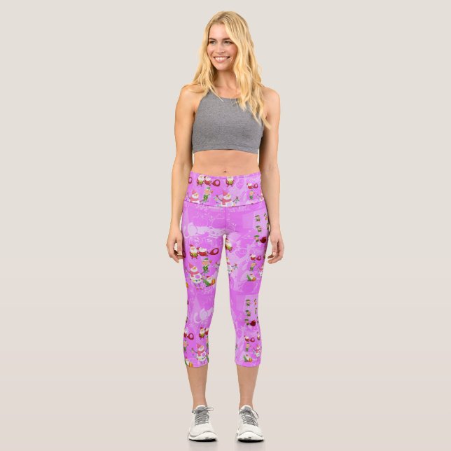 Leggings Capri Santa Magical Pink New Year  (Recto)