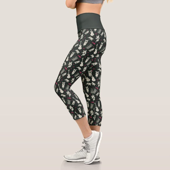 Leggings Capri Scooby Doo Punk Guitare et Motif Amp (Gauche)