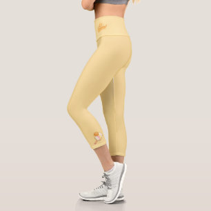 Leggings Capri Servir du Soleil   Vie de Pickleball Jaune Ensolei