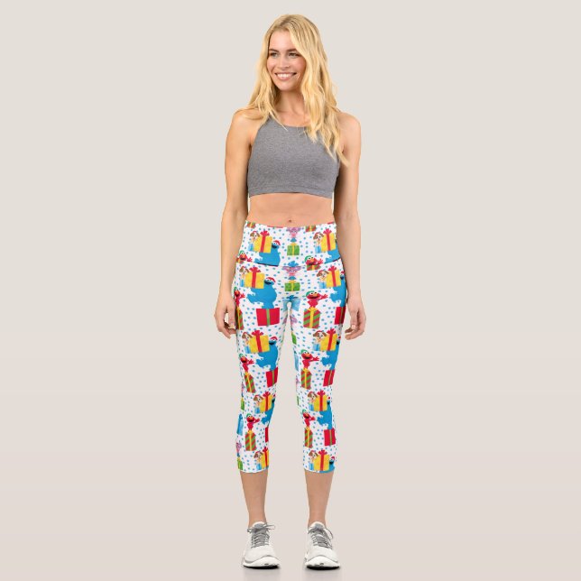 Leggings Capri Sesame Street Noël Présente Motif (Recto)