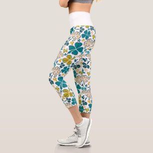 Leggings Capri Shamrock de trèfle vert Motif Saint Patrick`s Day