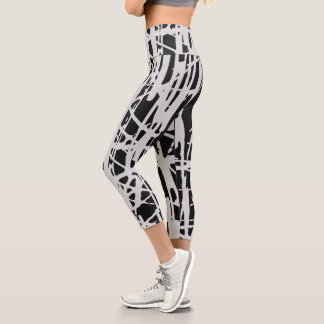 Leggings Capri Simple Noir & Blanc