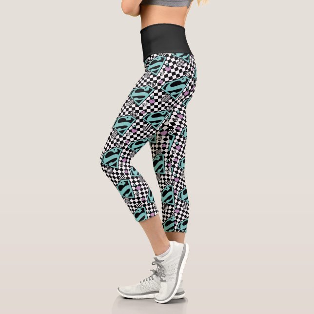 Leggings Capri Skater Girl Supergirl Coeurs S-Shield (Gauche)