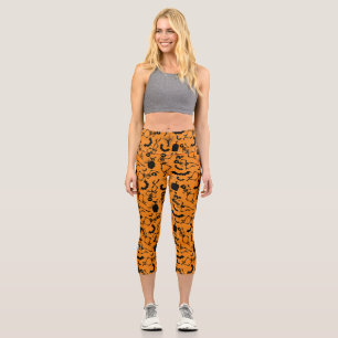 Leggings Capri Skeletons d'Halloween Macabre Dance