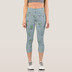 Leggings Capri Ski d'ouverture Noël Ski de vacances Skieurs Bleu