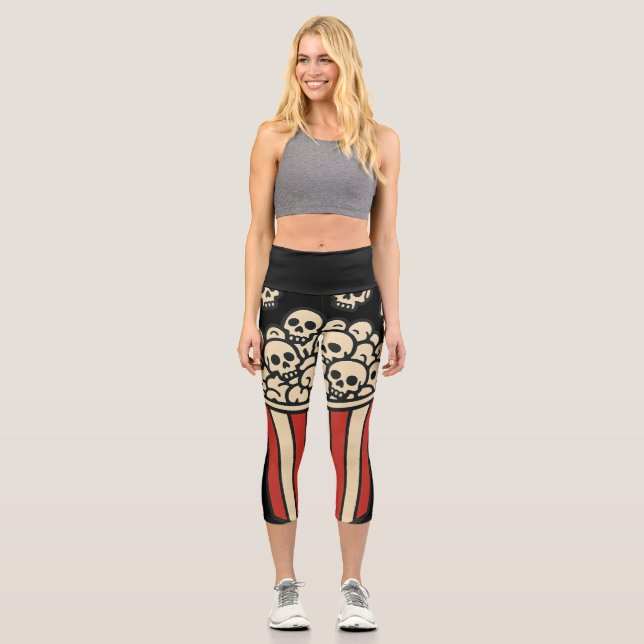 Leggings Capri Skull Popcorn Box Sticker  (Recto)