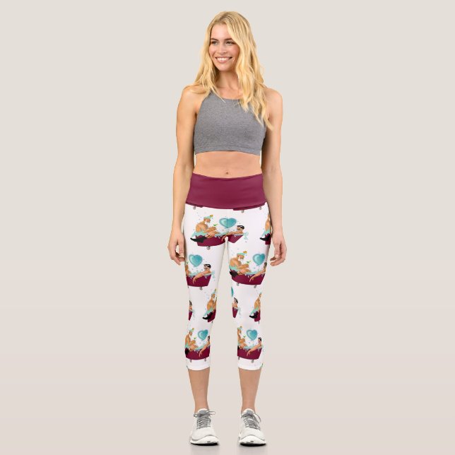 Leggings Capri SlipperyJoe's deux gays hommes aiment la baignoire (Recto)