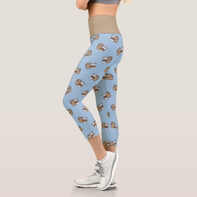 Leggings Capri Sloth and Coffee (Gauche)