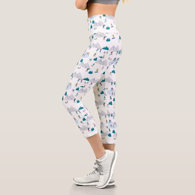 Leggings Capri Sports d'hiver Vacances Motif (Gauche)