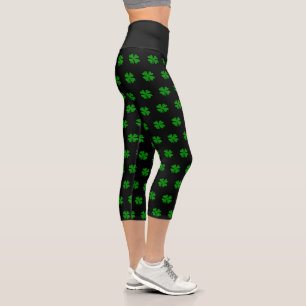 Leggings Capri St Patrick's Day trèfle haut taille capri legging