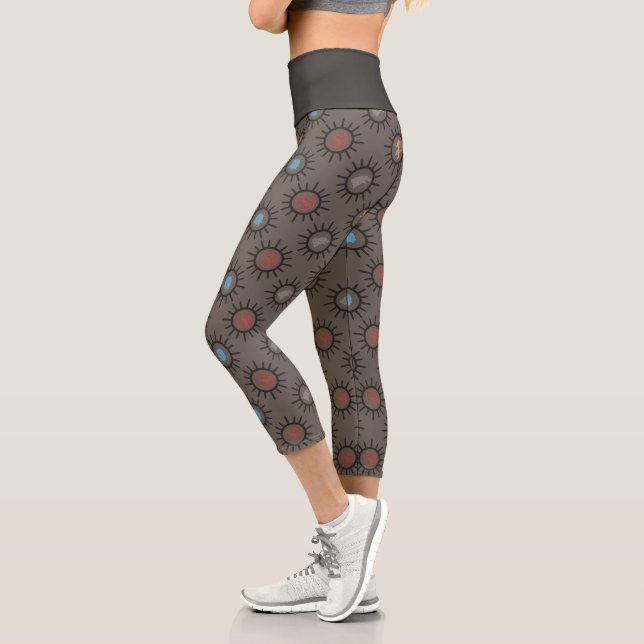 Leggings Capri Stark, Lannister, Targaryen, Motif du roi de nuit (Gauche)
