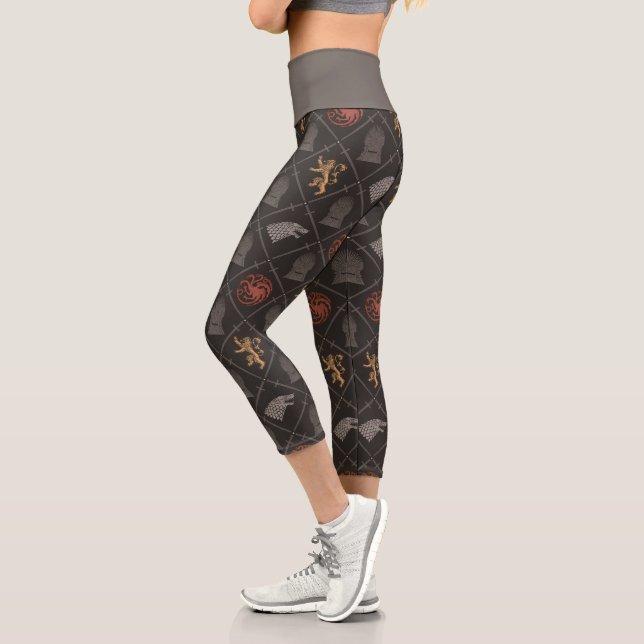 Leggings Capri Stark, Lannister, Targaryen, Motif du Trône de fer (Gauche)
