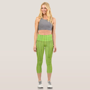 Leggings Capri Structure géométrique des tons verts