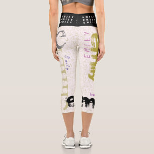 Leggings Capri Style Graffiti personnalisé Nom 5 Lettres CL