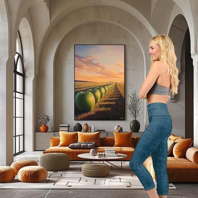 Leggings Capri Style Turquoise Texture Denim Personnaliser logo e (Créateur téléchargé)