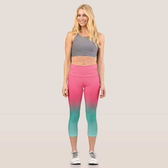 Leggings Capri StyPink et Green Ombre (Recto)