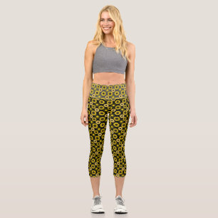Leggings Capri Sunflowers bx4 Black BG