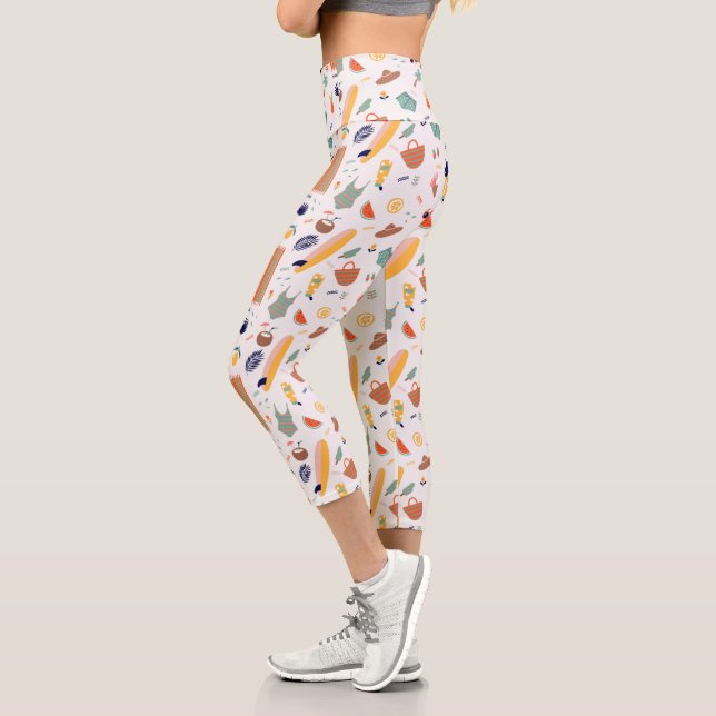 Leggings Capri Sunny Beach Fun Motif (Gauche)