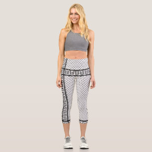 Leggings Capri Symbole Keffiyeh de la Palestine Motif de résistan