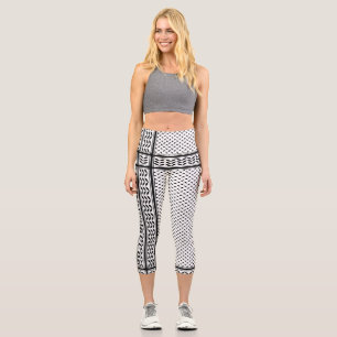 Leggings Capri Symbole Keffiyeh de la Palestine Motif de résistan