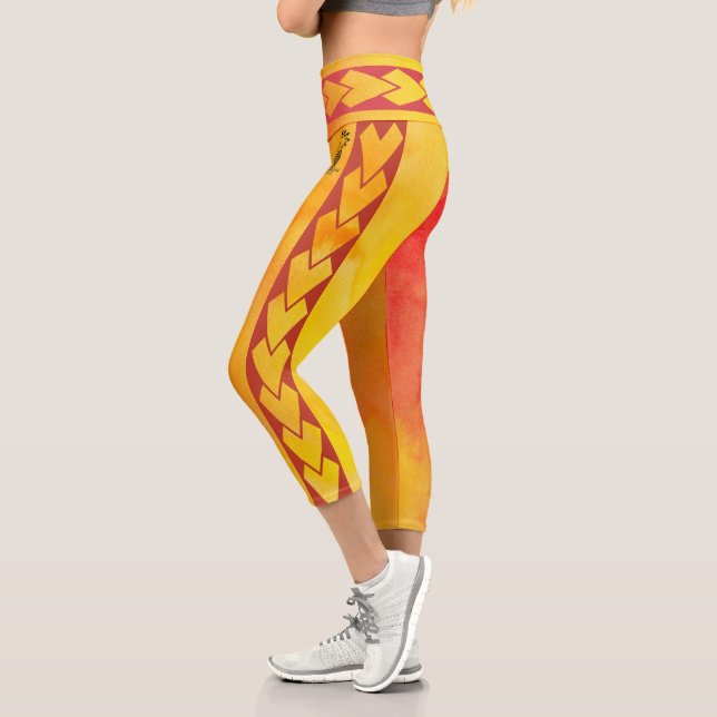 Leggings Capri taille haute tribal Amazone (Gauche)