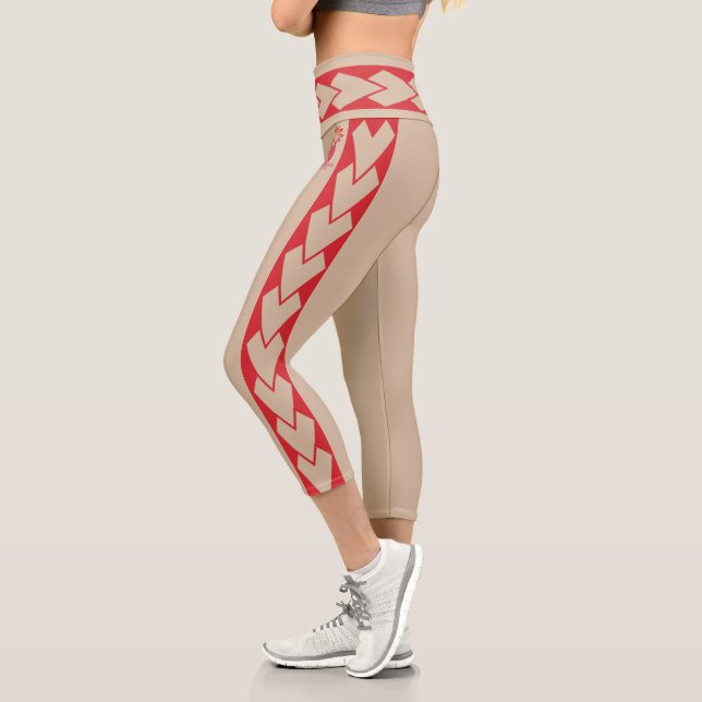 Leggings Capri taille haute tribal Amazone (Gauche)