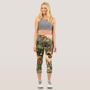 Leggings Capri Tapisseries Unicorn Classique médiéval défend la c