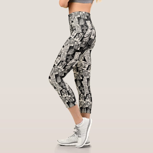 Leggings Capri Tarot Card Gothique Witchcraft Goth Fortune Teller (Gauche)