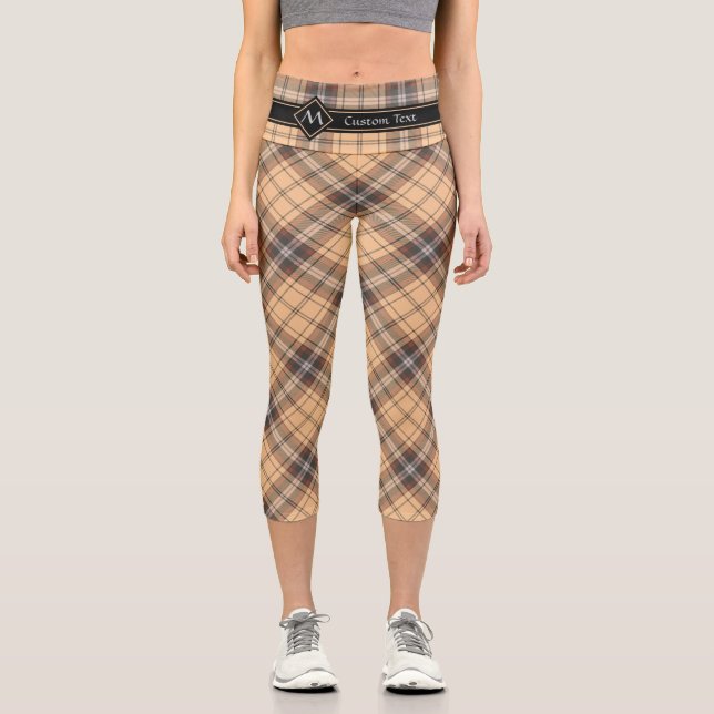 Leggings Capri Tartan beige et Brown (Recto)
