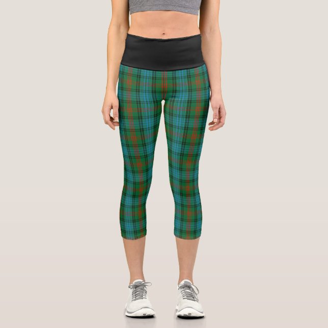 Leggings Capri Tartan Plaid De Chasse Classique De Clan Ross (Recto)