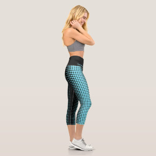 Leggings Capri Texte personnalisé moderne Electric-Blue en demi-t