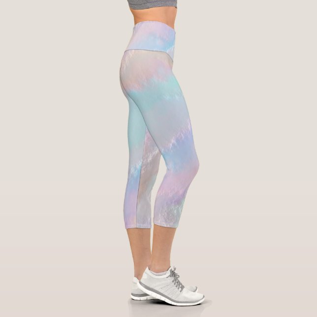 Leggings Capri Texture arc-en-ciel Abstraite (Droite)