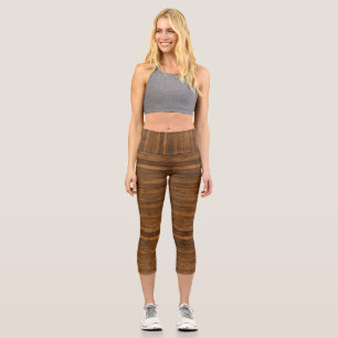 Leggings Capri Texture en bois