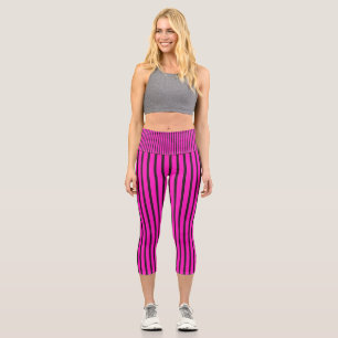 Leggings Capri texture rayée rose