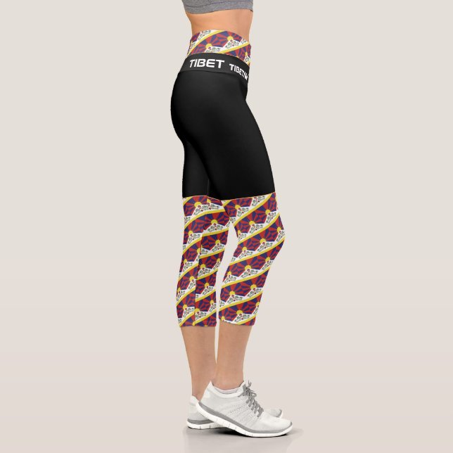 Leggings Capri Tibet & Tibetan Drapeau, Fitness, Sports (Droite)