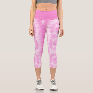 Leggings Capri Tiedye rose spirale hippie teint